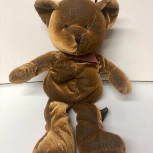 🧸Russ Berrie Li’l Crumpets Brown Bear 10" Plush Bean Bag Vintage Velour Stuffed
